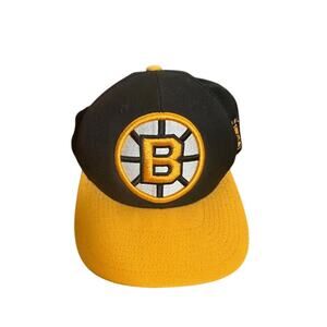 Mitchell & Ness Black Yellow NHL Boston Bruins Wool Blend Baseball Hat Men OS